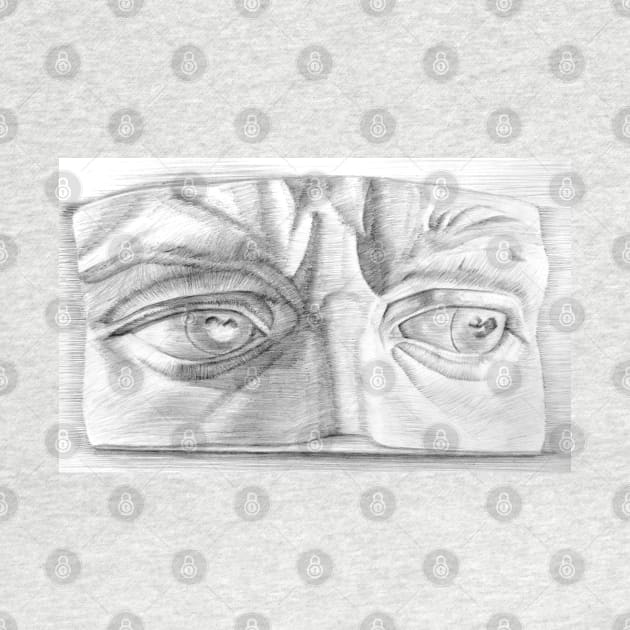 Michaelangelo Statue Eyes Drawing by SPACE ART & NATURE SHIRTS 